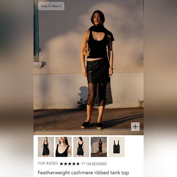 NWT J. Crew Featherweight cashmere ribbed tank top, size S - Picture 4 of 8